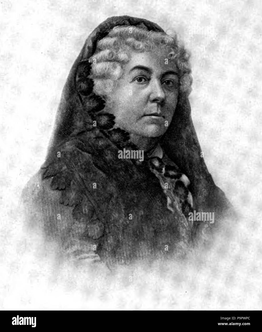. Portrait photograph of women's rights activist Elizabeth Cady Stanton