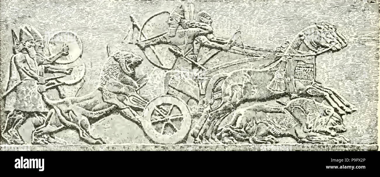 127 An Assyrian King Hunting Stock Photo