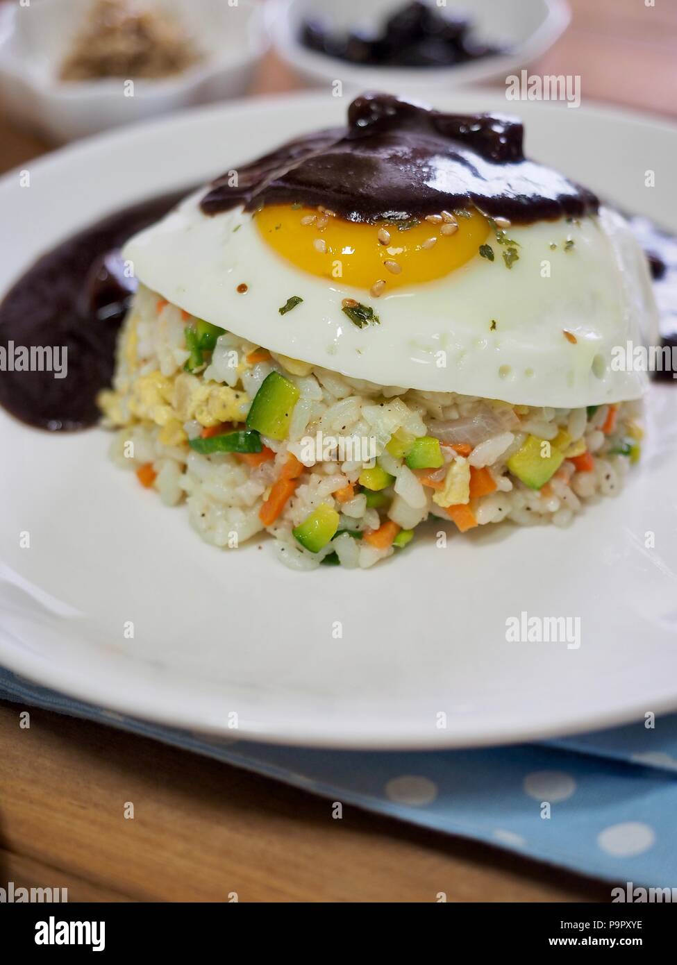 Asian food Vegetable egg fried rice Stock Photo Alamy