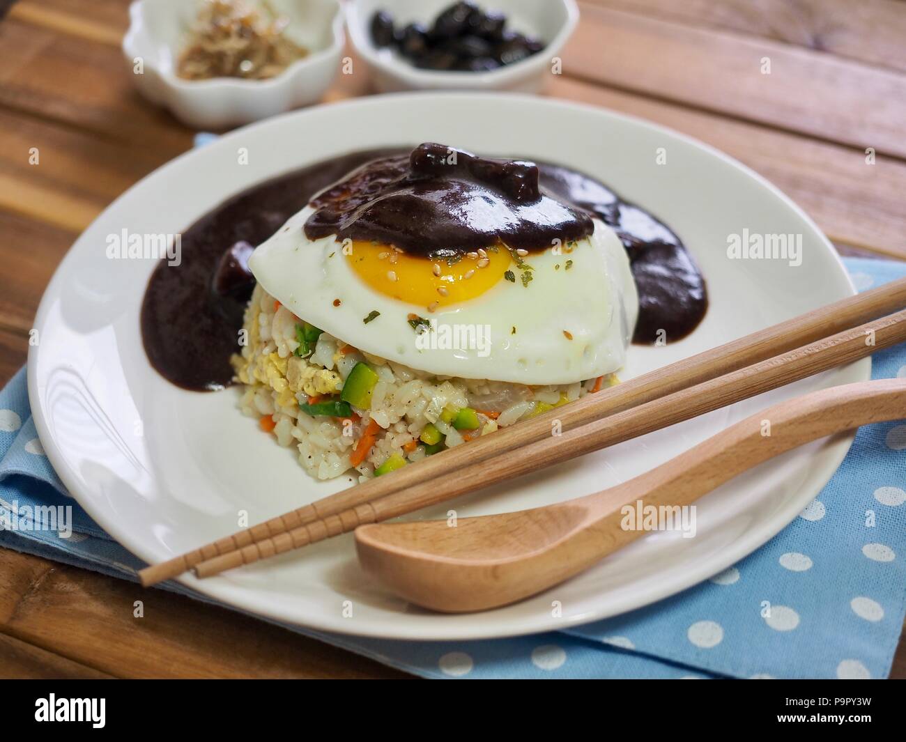 Asian food Vegetable egg fried rice Stock Photo - Alamy