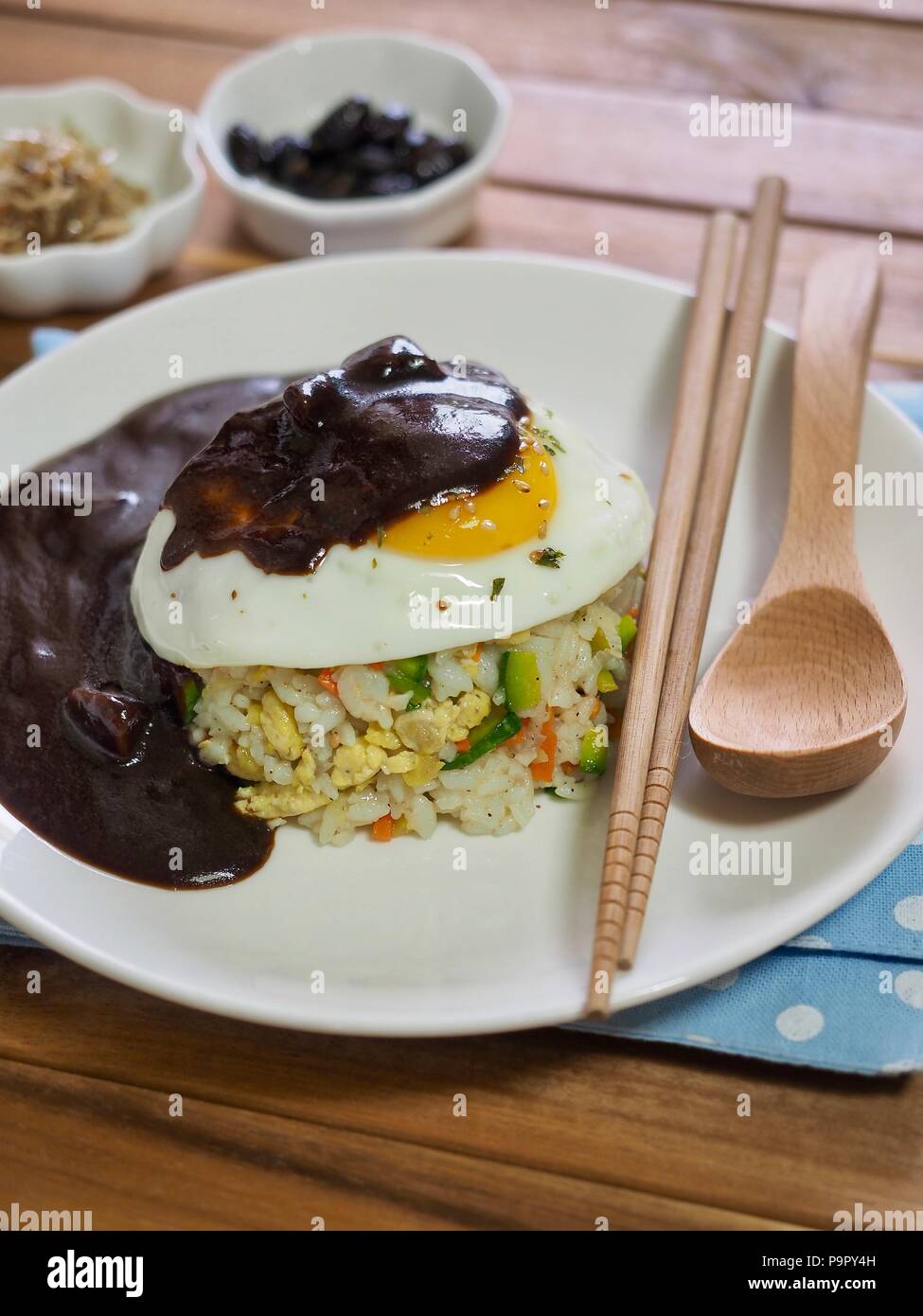 Asian food Vegetable egg fried rice Stock Photo - Alamy