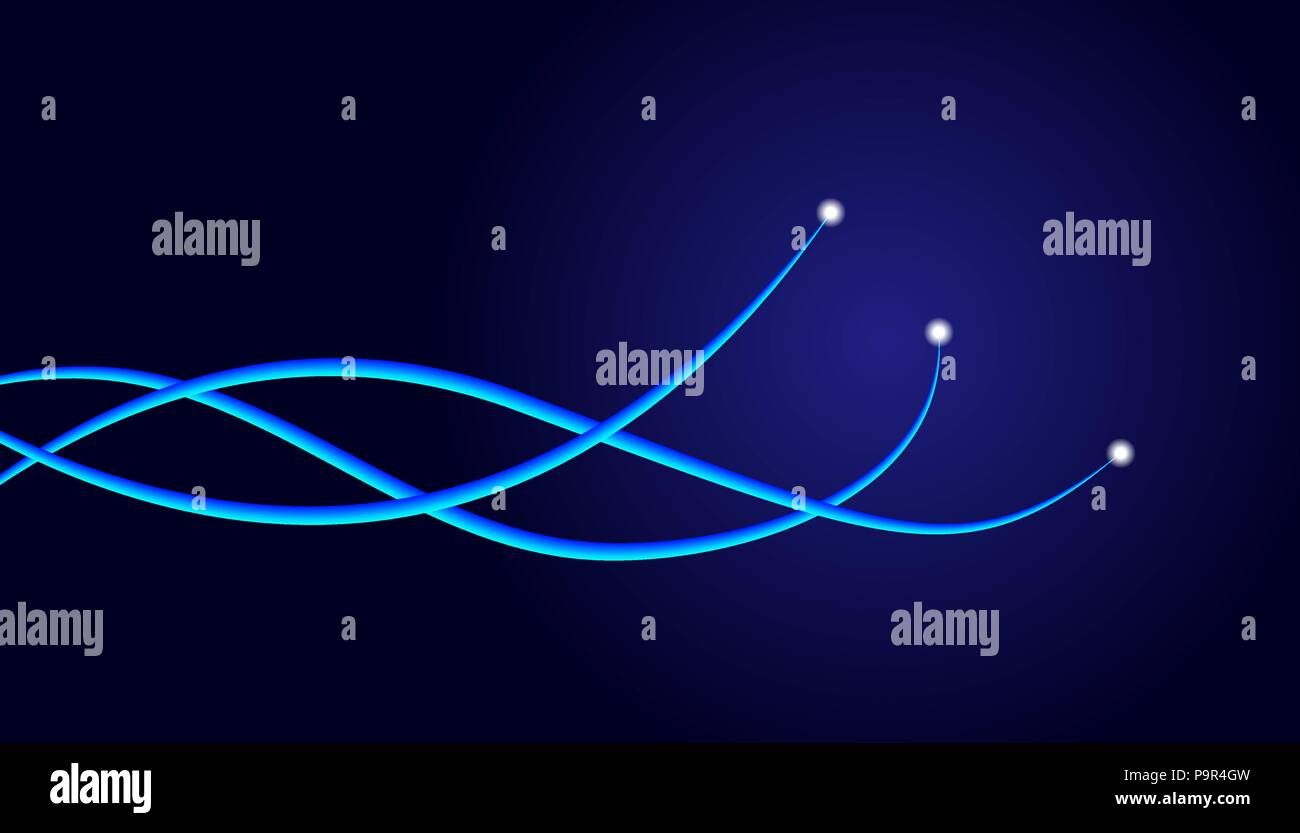 Digital wave, gradient curves, abstract wave, modern technology, design element, line with lights, shining Vector illustration Stock Vector