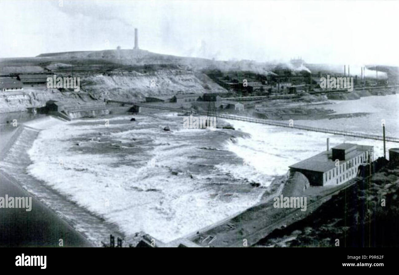 . English Looking northeast at Black Eagle Dam on the Missouri River