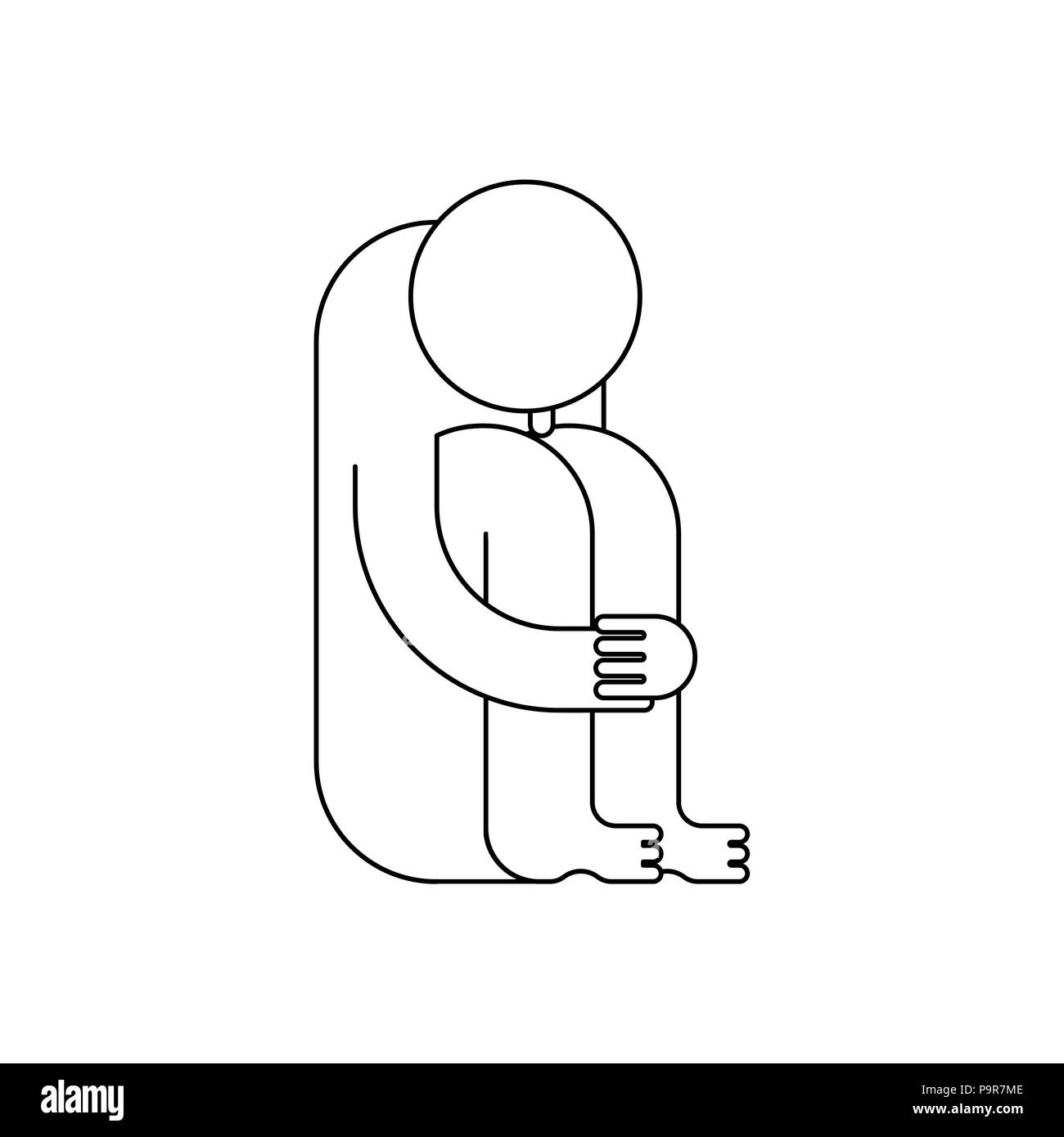 Whiner icon. Whiny sign. Sad Man Crying. Moaner symbol. downer sigh-face Vector illustration Stock Vector