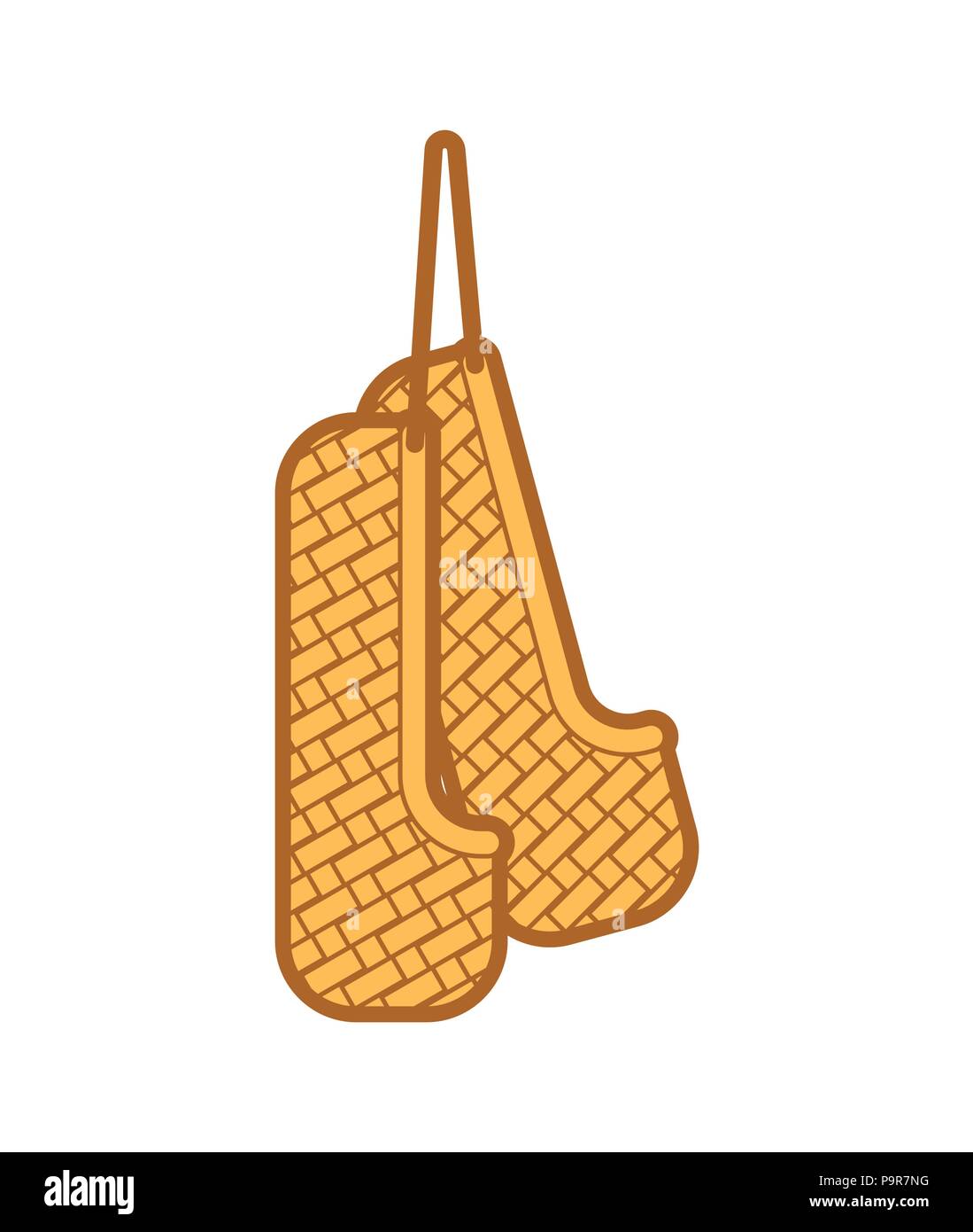 Bast shoe isolated. Russian national folk old shoes. Russia Historical