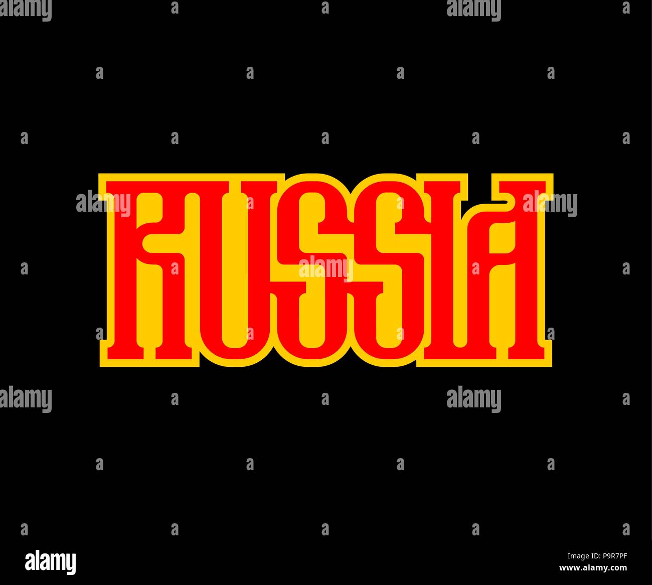 Russia lettering sign. Russian old font symbol. Vector illustration ...