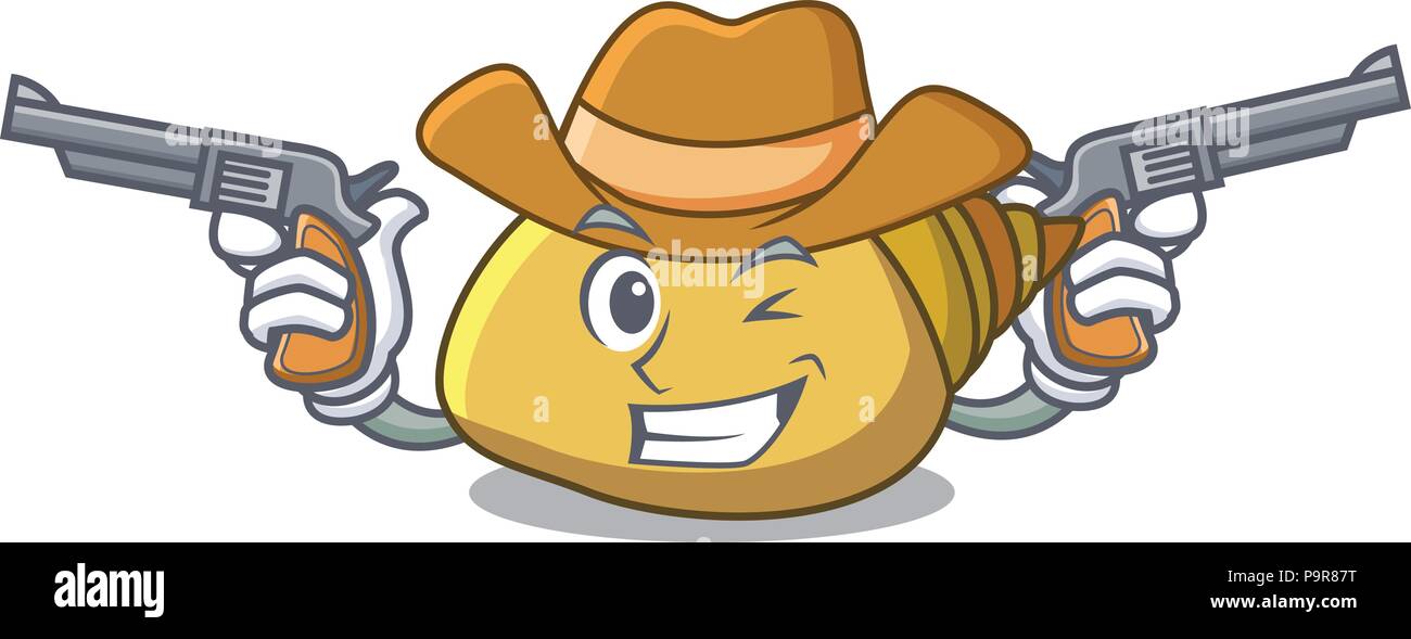 Cowboy mollusk shell character cartoon Stock Vector Image & Art - Alamy