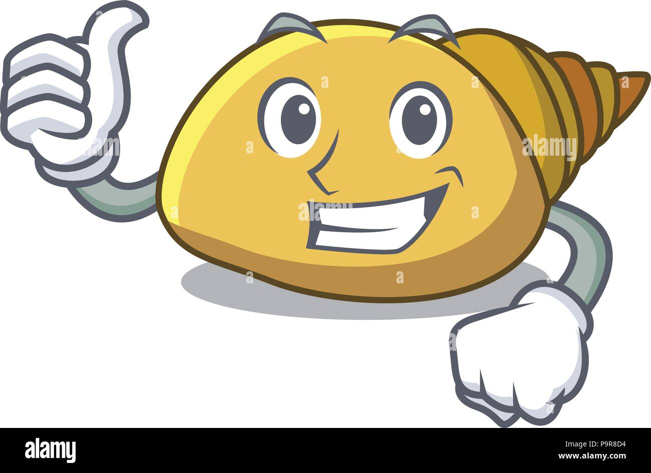 Thumbs up mollusk shell character cartoon Stock Vector Image & Art - Alamy