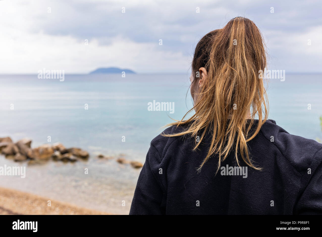 Outdoor portrait woman on beach hi-res stock photography and images - Alamy