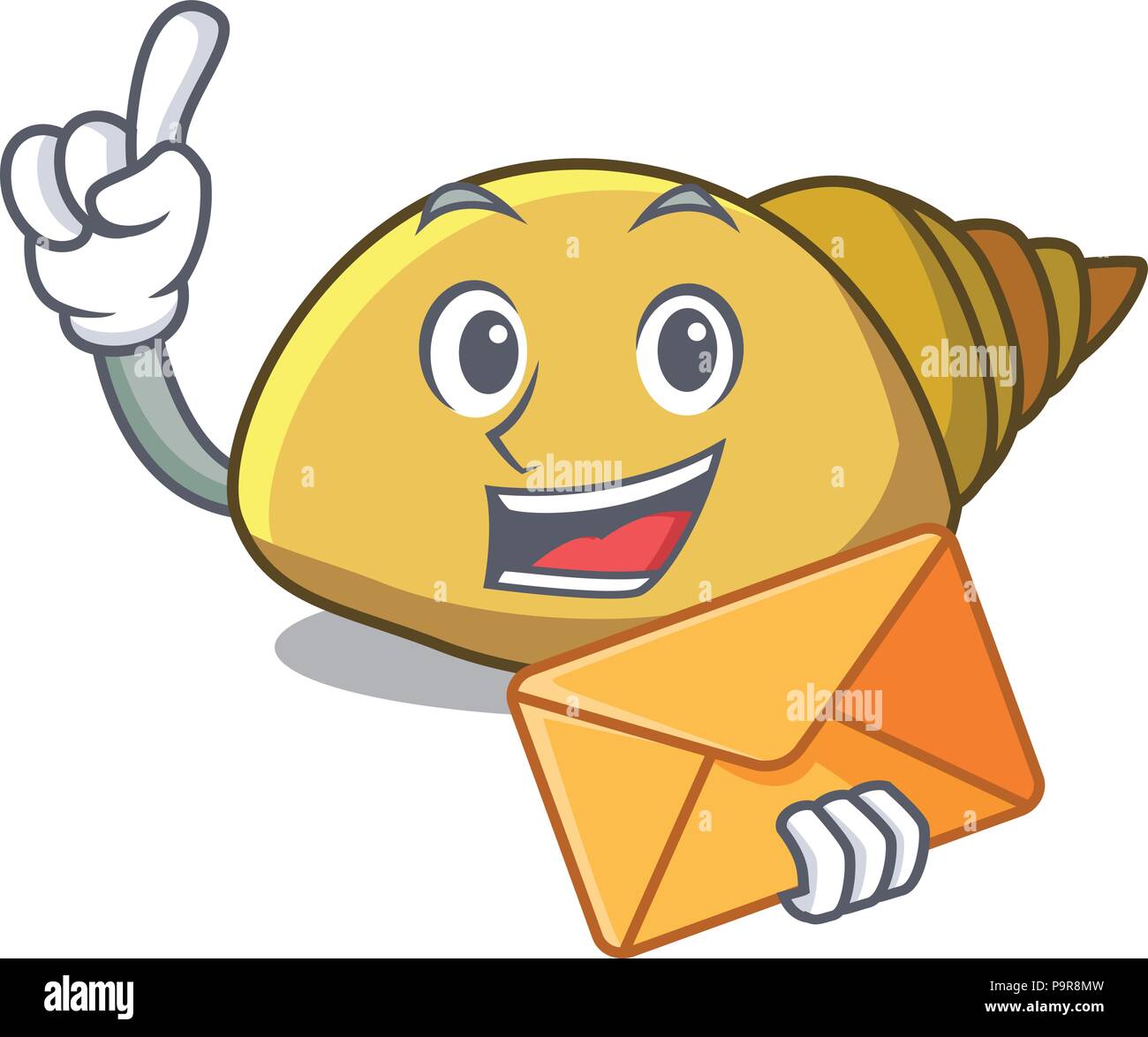 With envelope mollusk shell character cartoon Stock Vector Image & Art ...