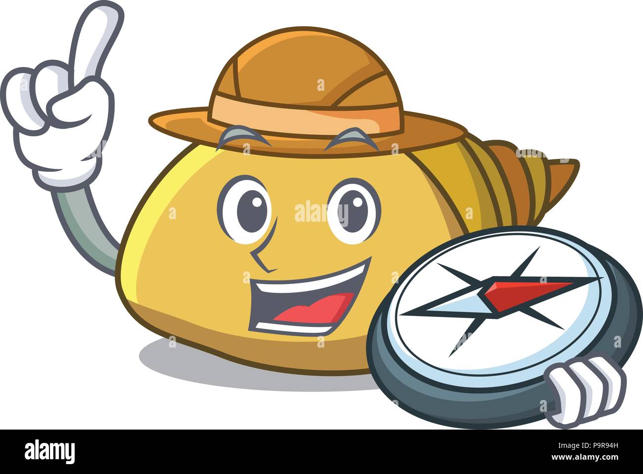 Explorer mollusk shell mascot cartoon Stock Vector Image & Art - Alamy