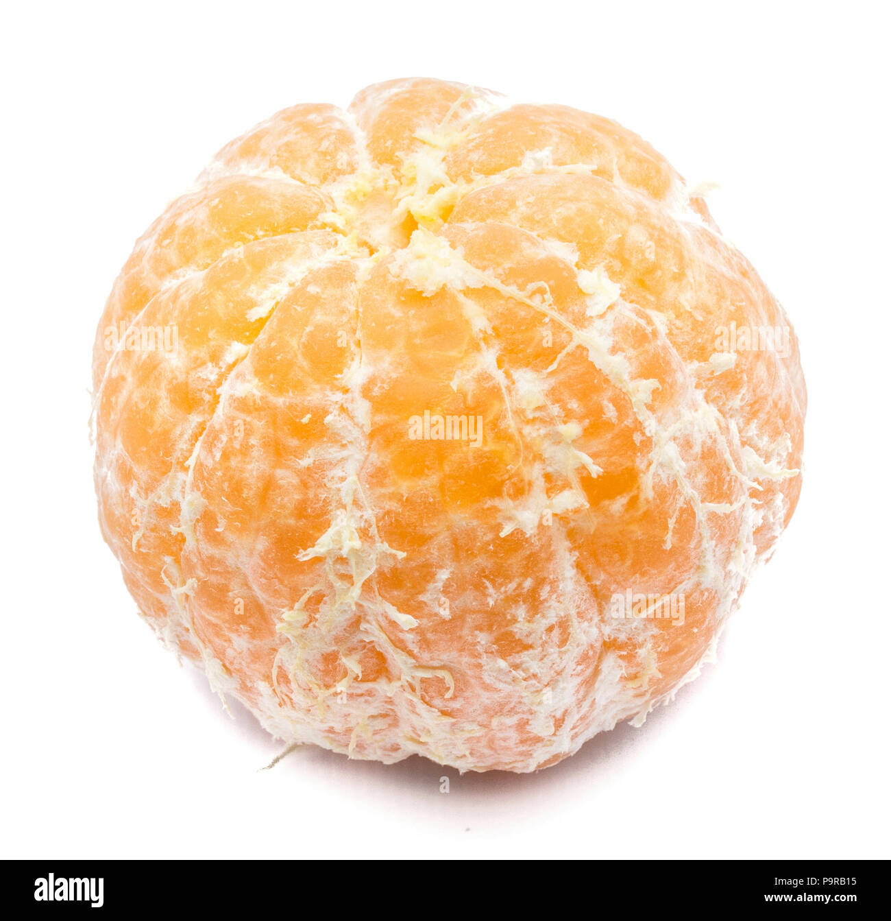 One peeled Clementine isolated on white background Stock Photo Alamy