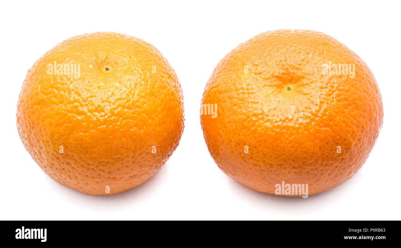 Two whole Clementines isolated on white background Stock Photo Alamy