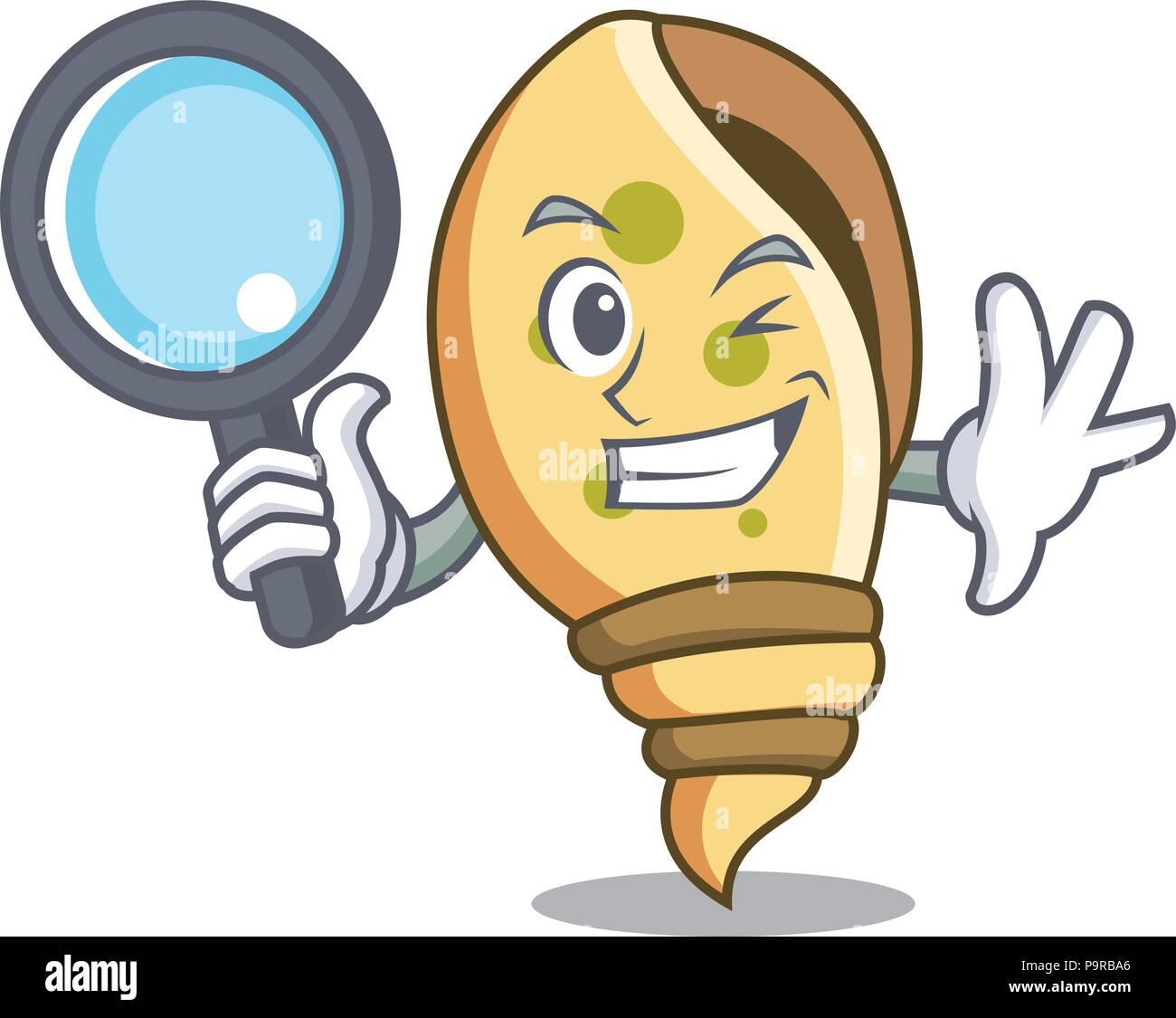 Detective sea shell character cartoon vector illustration Stock Vector ...