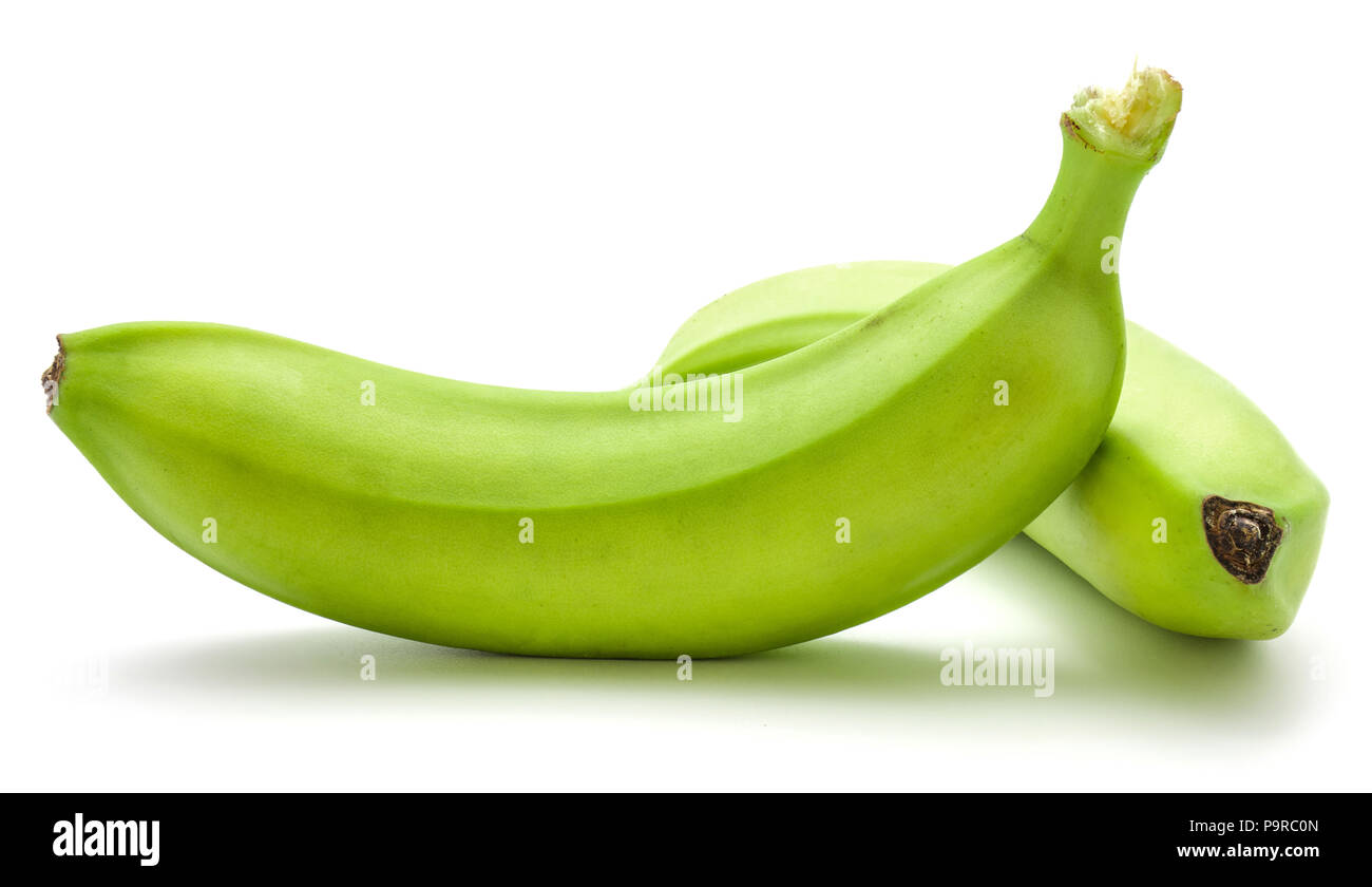 Two plantain isolated on white background Stock Photo