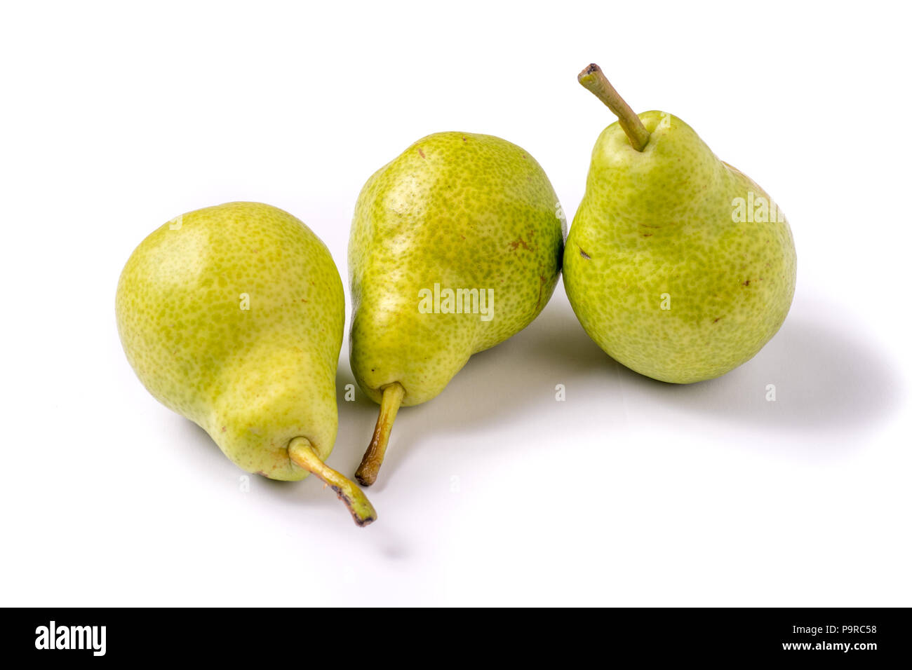 Group og Organic ripe pears isoalted on white background Stock Photo