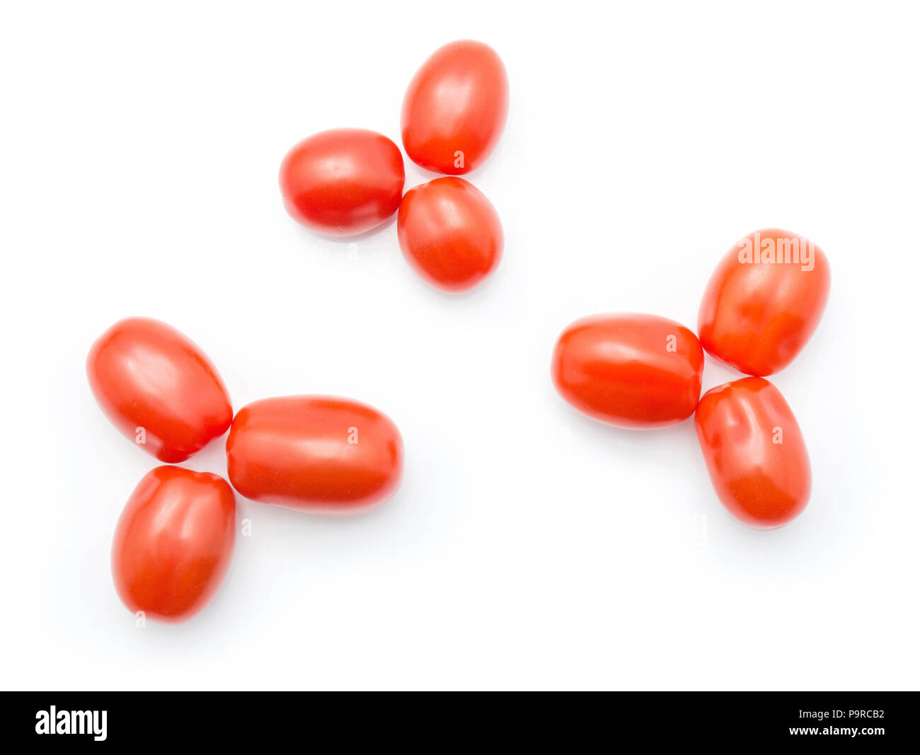 Cherry tomatoes flowers top view isolated on white background Stock ...