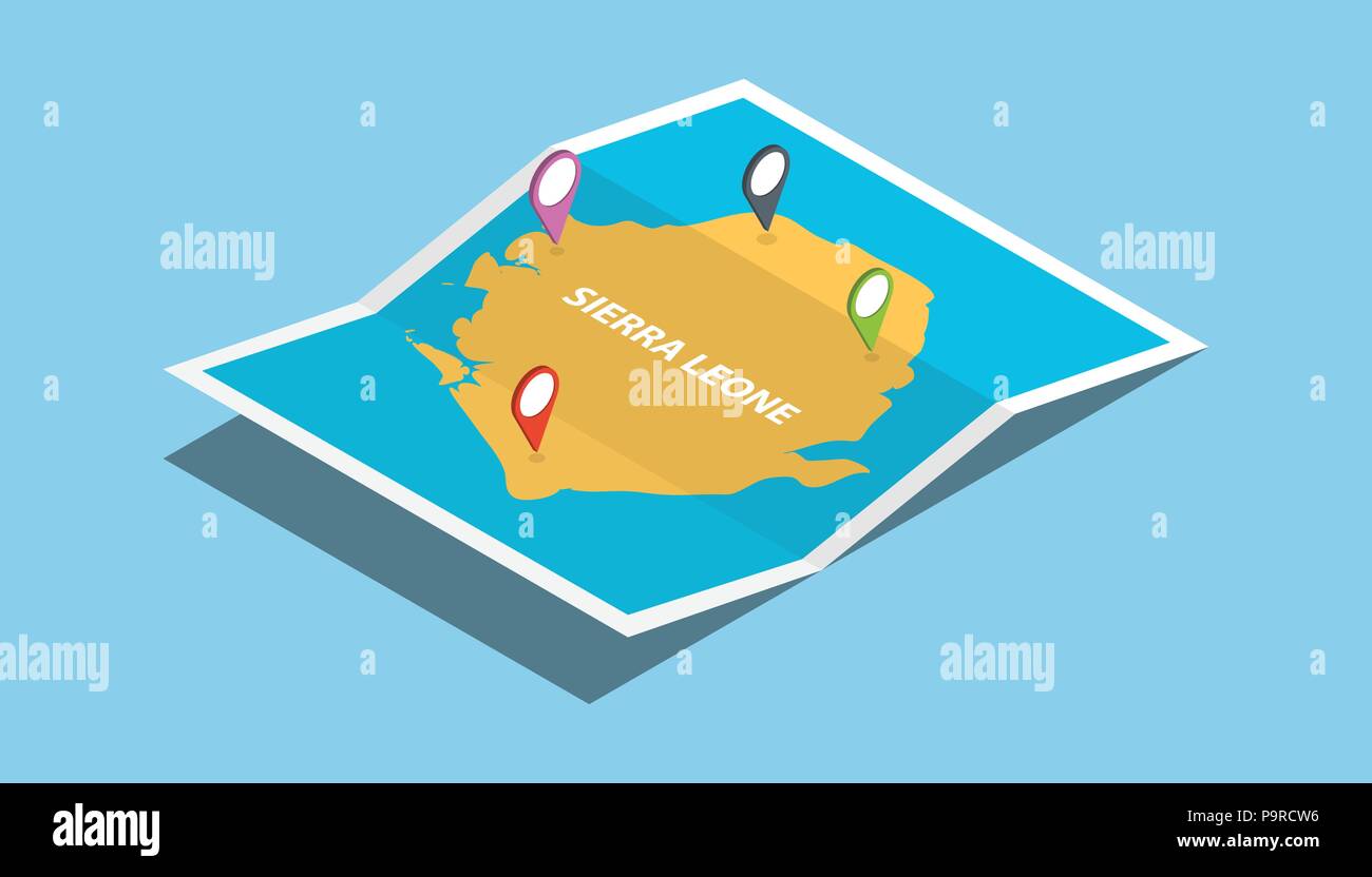sierra leone africa explore maps with isometric style and pin location ...