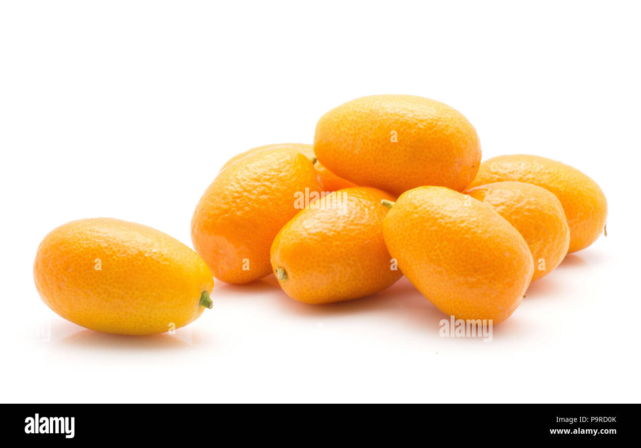 Kumquat ripe stack isolated on white background Stock Photo Alamy