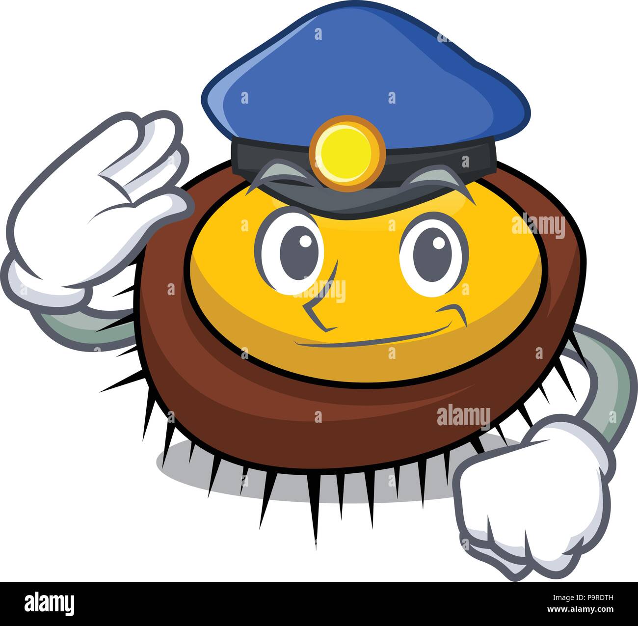 Police sea urchin character cartoon Stock Vector Image & Art - Alamy