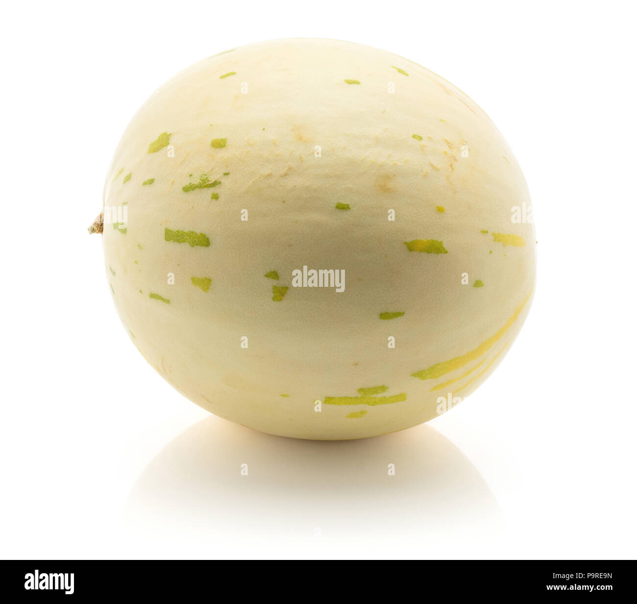 One melon (Piel de Sapo, Honeydew) isolated on white background Stock Photo