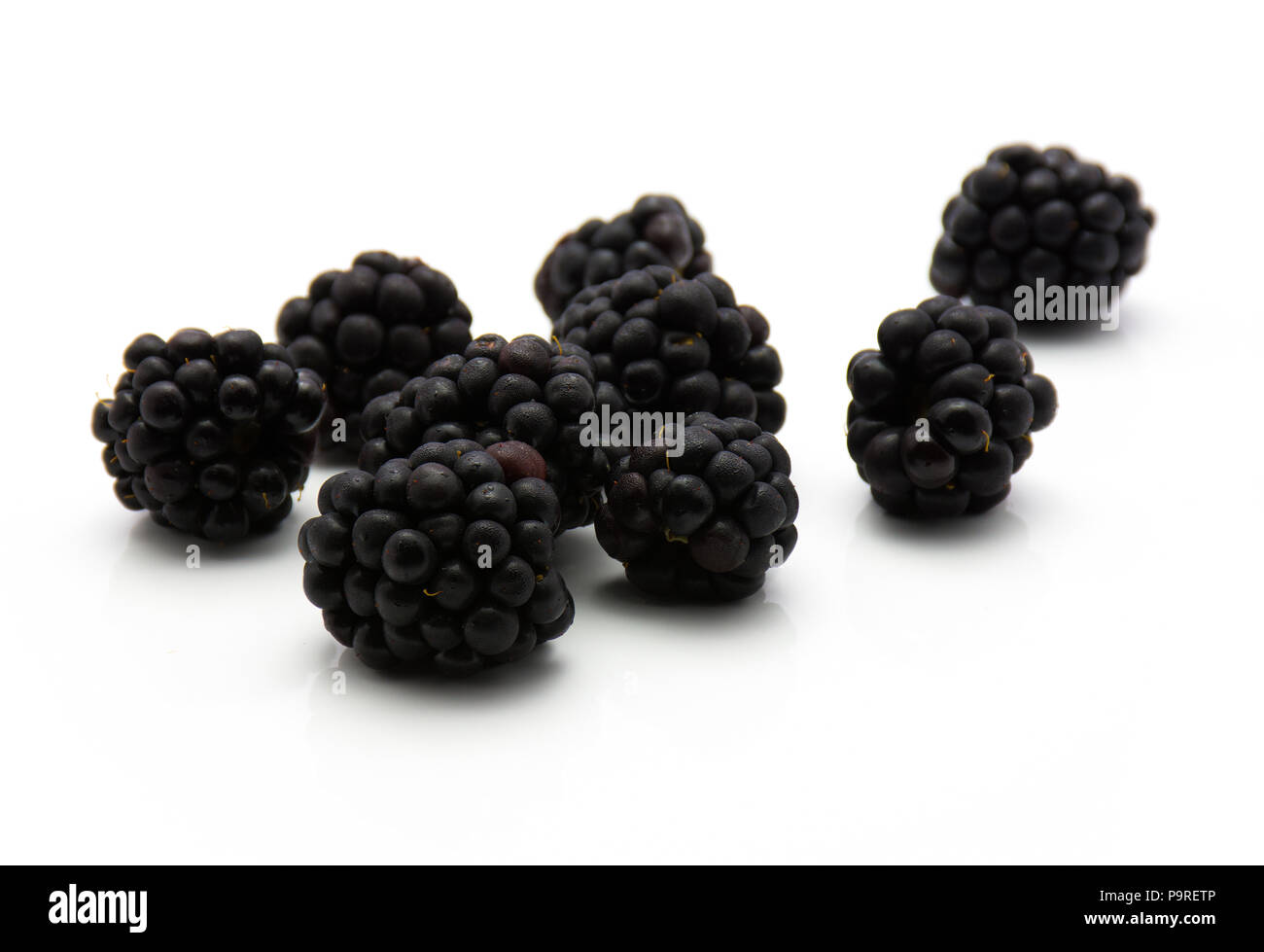 Blackberries isolated on white background Stock Photo