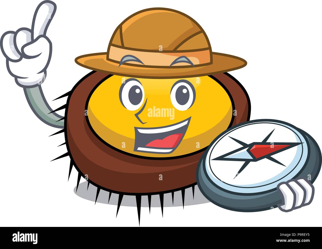 Explorer sea urchin mascot cartoon Stock Vector Image & Art - Alamy