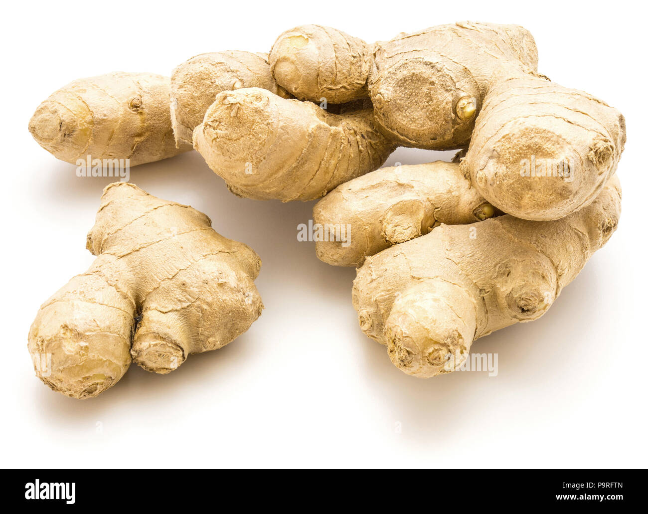 Ginger rhizome isolated on white background three roots Stock Photo Alamy