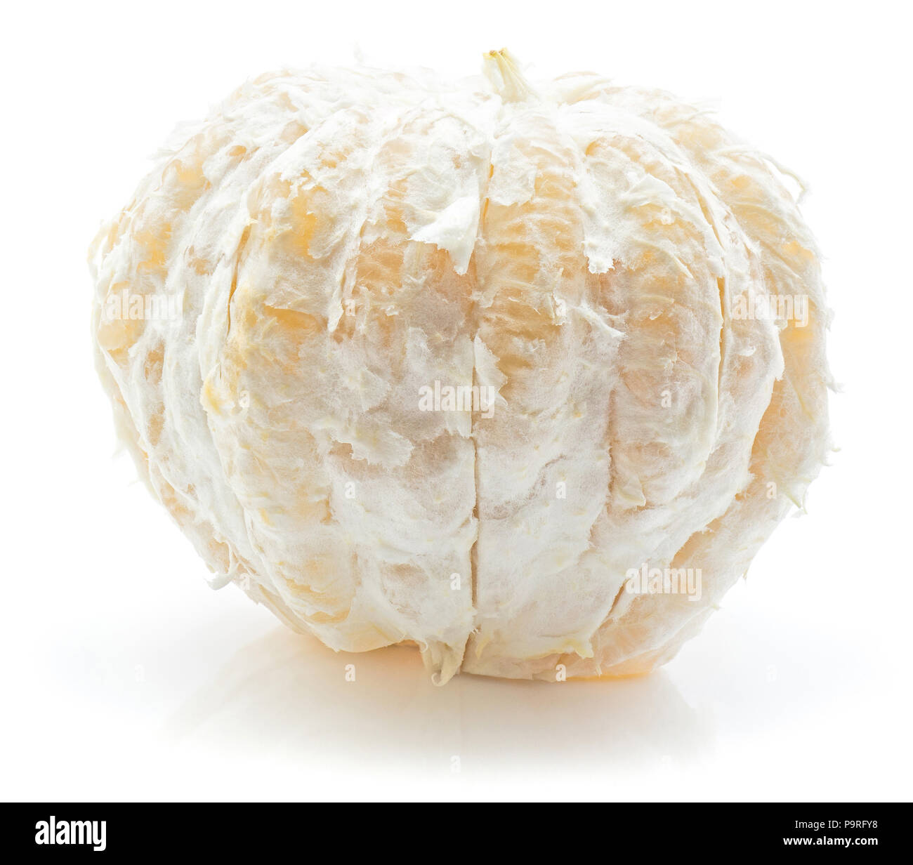 One peel pamelo isolated on white background Stock Photo