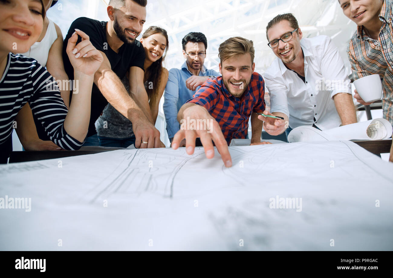 team of architects discussing new ideas Stock Photo