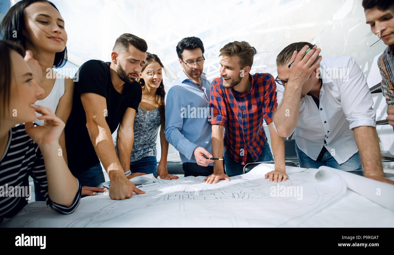 group of architects and business people working together Stock Photo