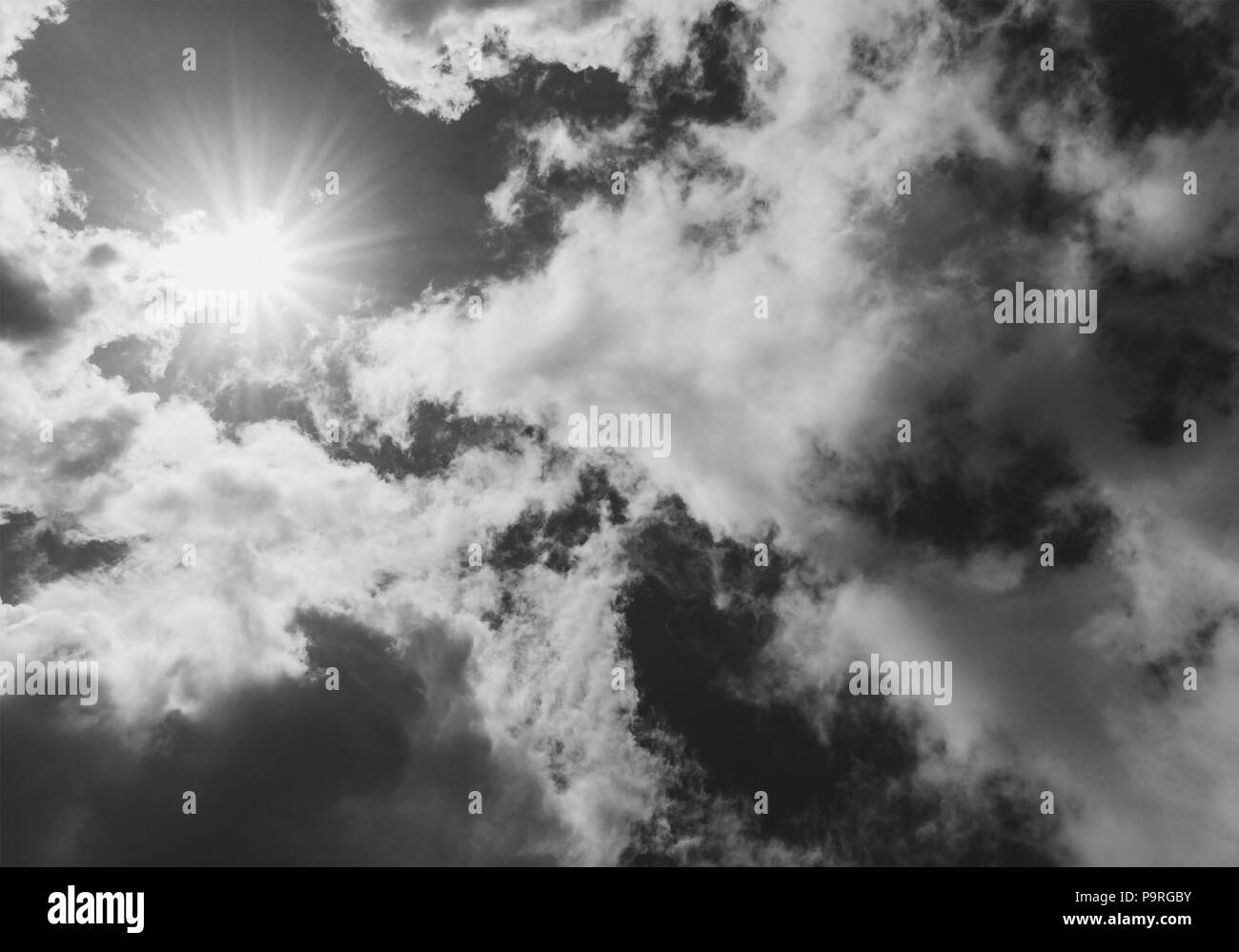 Cloudscape sunny Black and White Stock Photos & Images - Alamy
