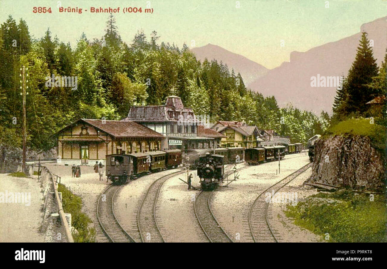 253 Brünig Bahnhof 1900 Stock Photo