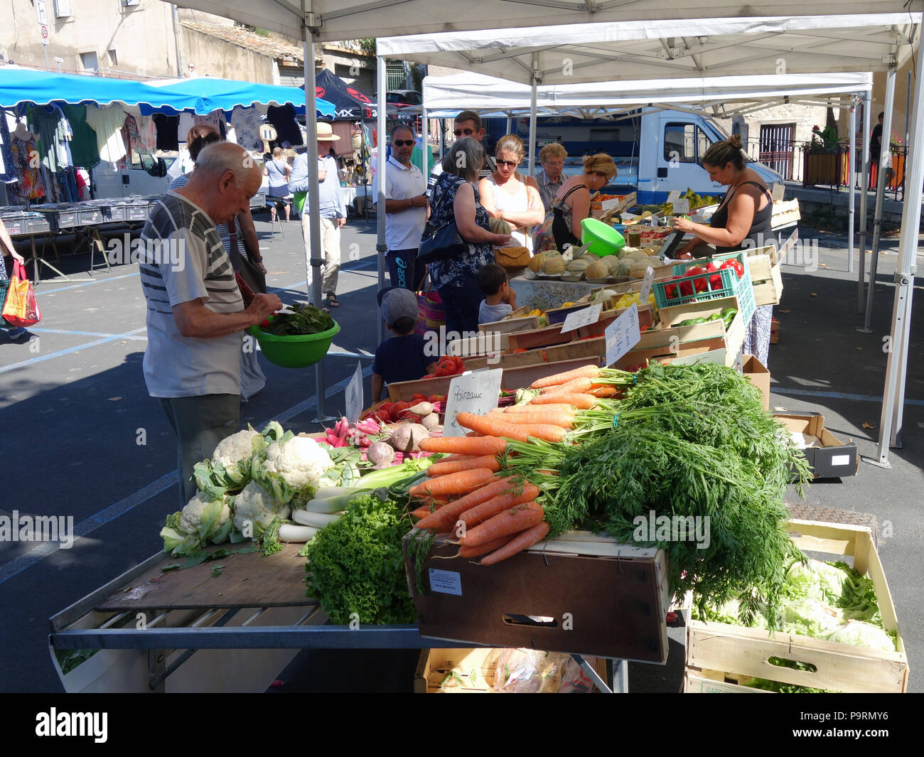 The Weekly Market In The Village Of Magalas In The South Of France - 