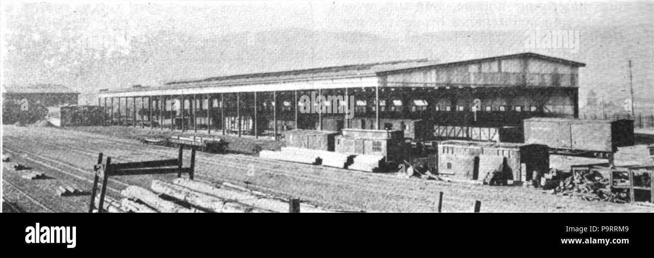 279 Car Repair Shop at Bayshore Yards, southern Pacific Co., Open on Three Sides Stock Photo