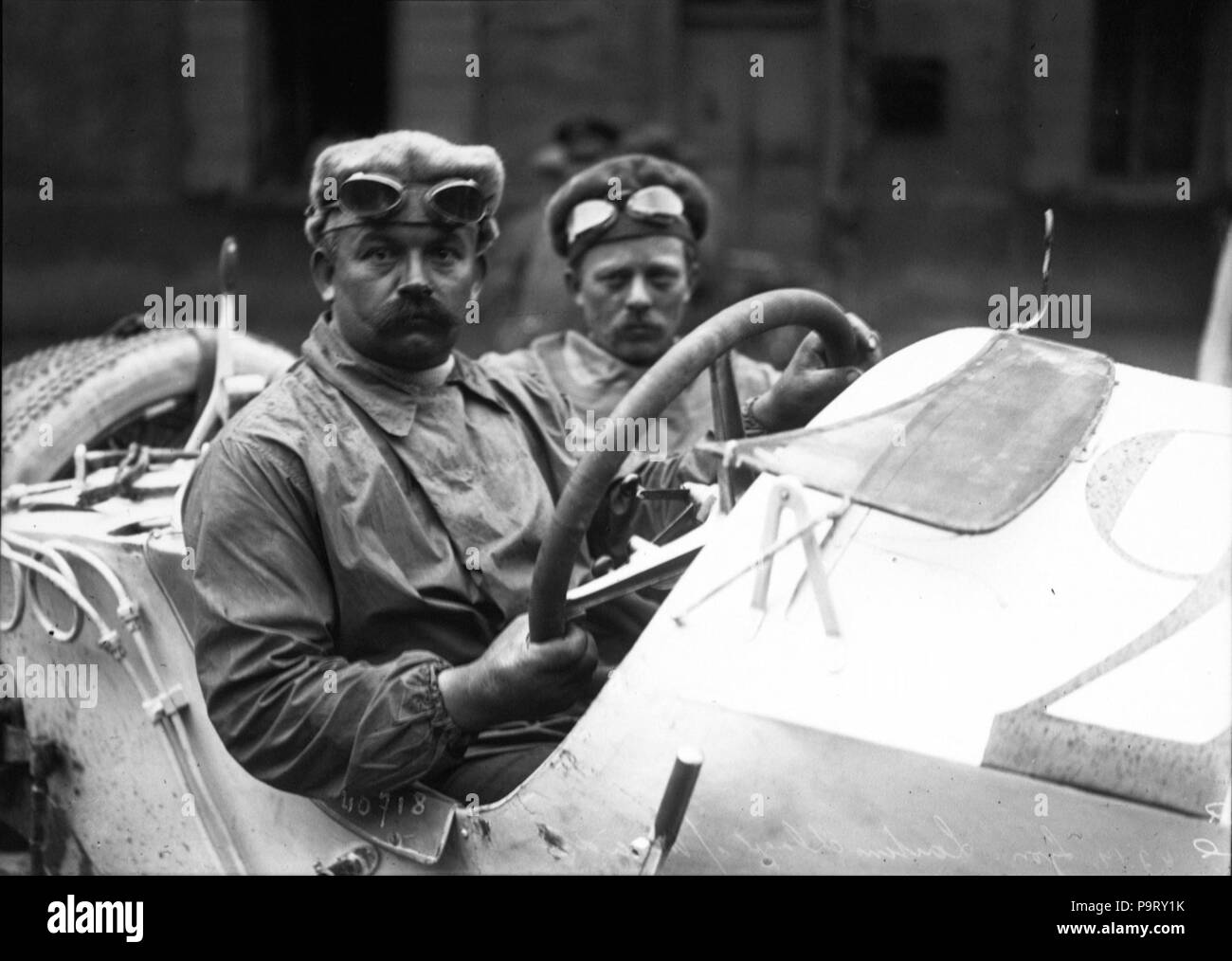 308 Christian Lautenschlager at the 1914 French Grand Prix (7) Stock Photo