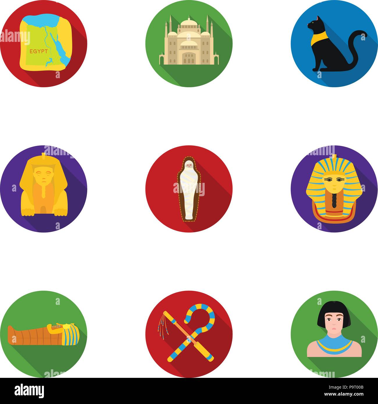 Ancient Egypt set icons in flat style. Big collection of ancient Egypt ...