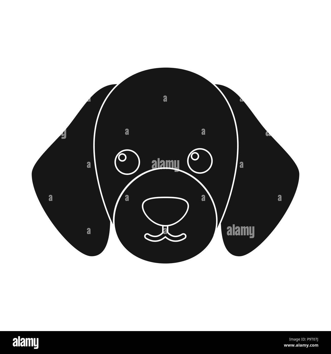 Dog muzzle vector illustration icon in black design Stock Vector Image