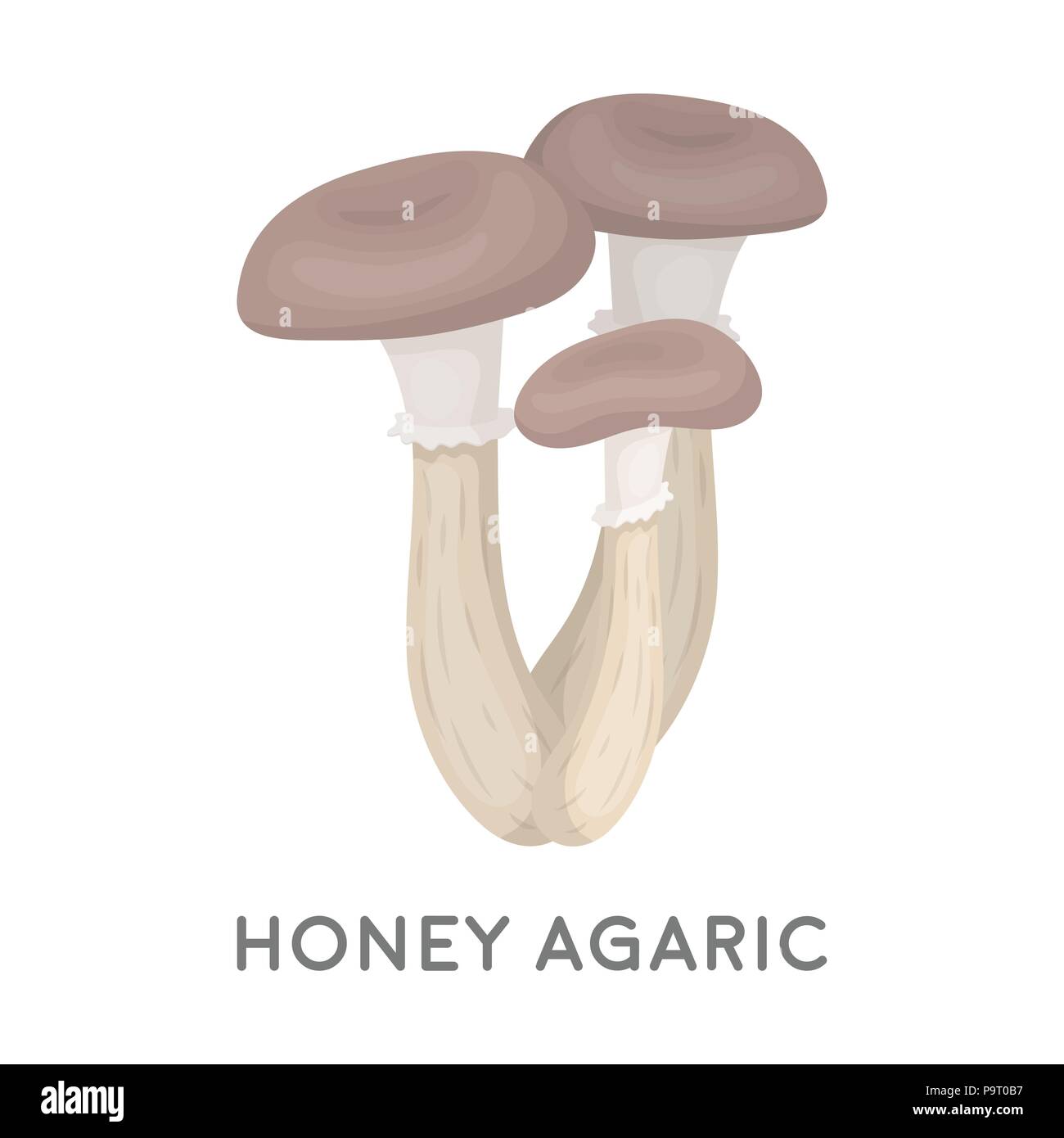 Honey agaric icon in cartoon style isolated on white background. Mushroom symbol vector illustration. Stock Vector