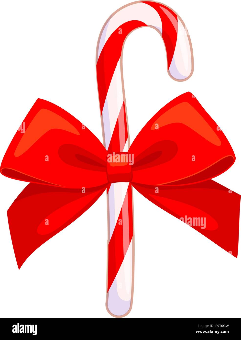 Colorful cartoon candy cane with red bow Stock Vector Image & Art - Alamy