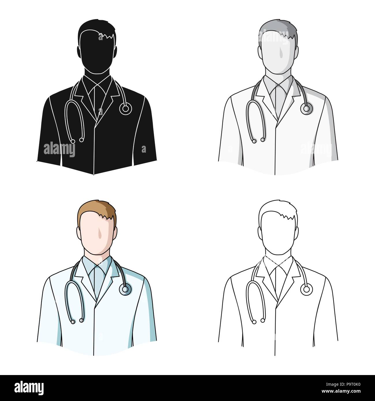 Doctor.Professions single icon in cartoon style vector symbol stock ...