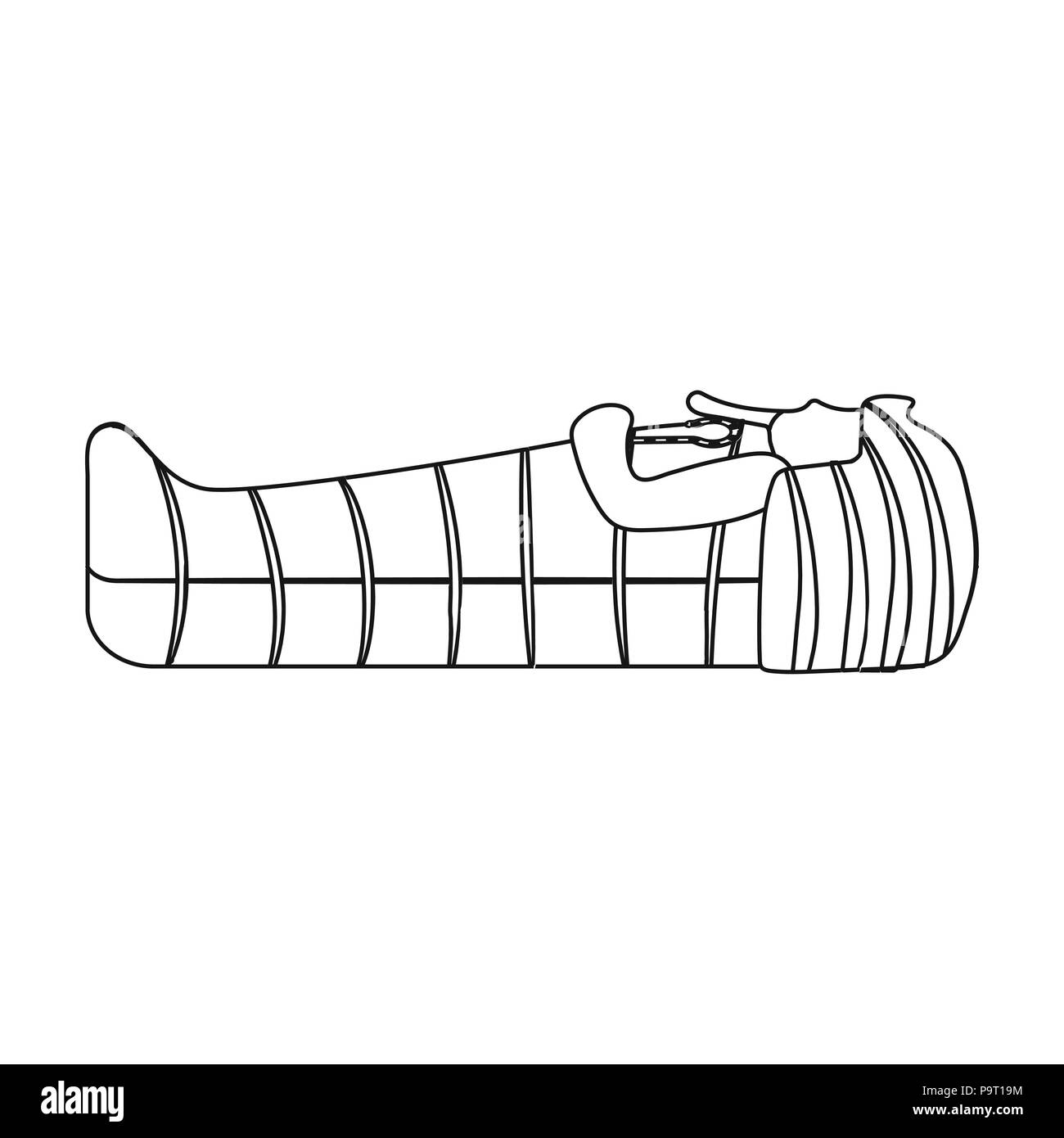 Pharaoh sarcophagus icon in flat style isolated on white background ...