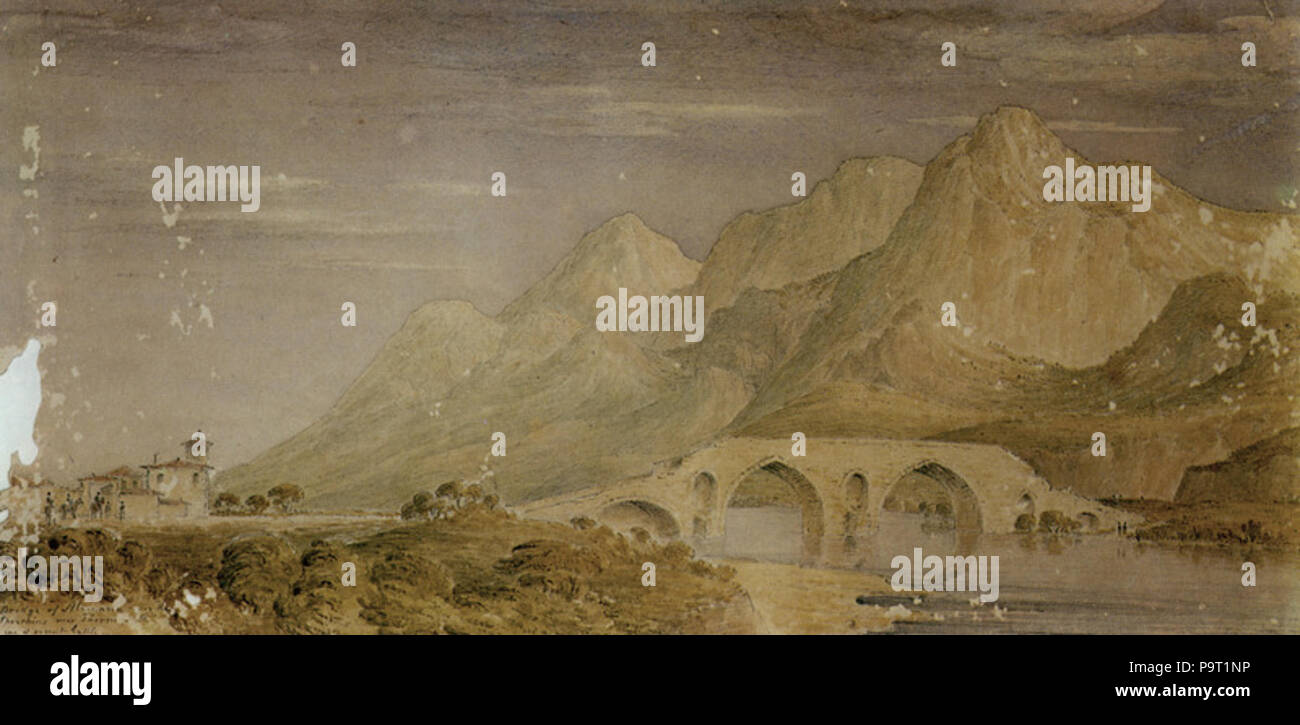 246 Bridge of Alamana near the Spercheius near Thermopylae, site of ancient battle – Skene James - 1838-1845 Stock Photo