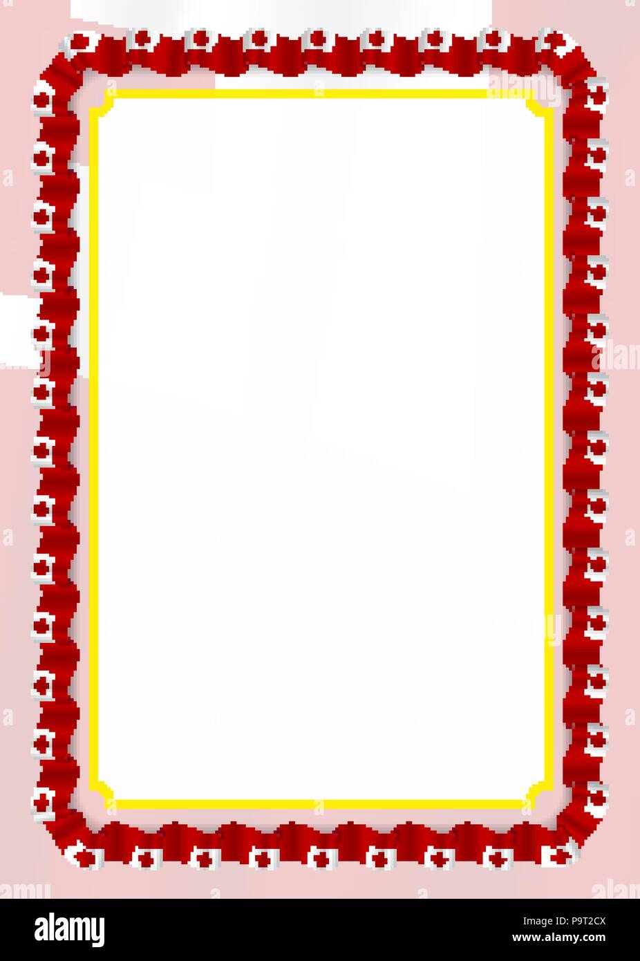 Frame and border of ribbon with Tonga flag, template elements for your certificate and diploma
