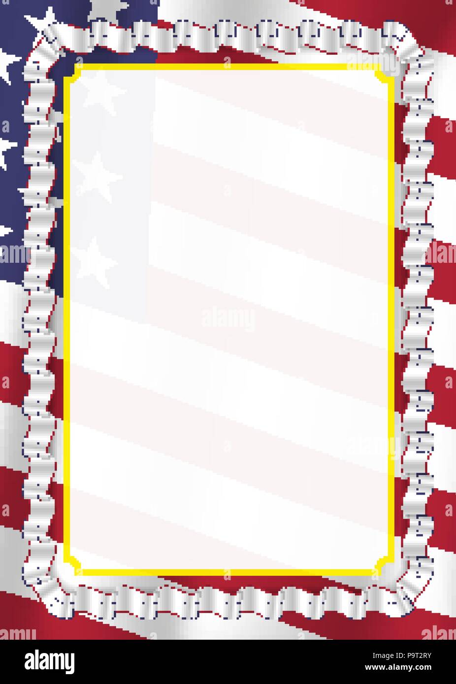 frame and border of ribbon with united states flag template united states flag template