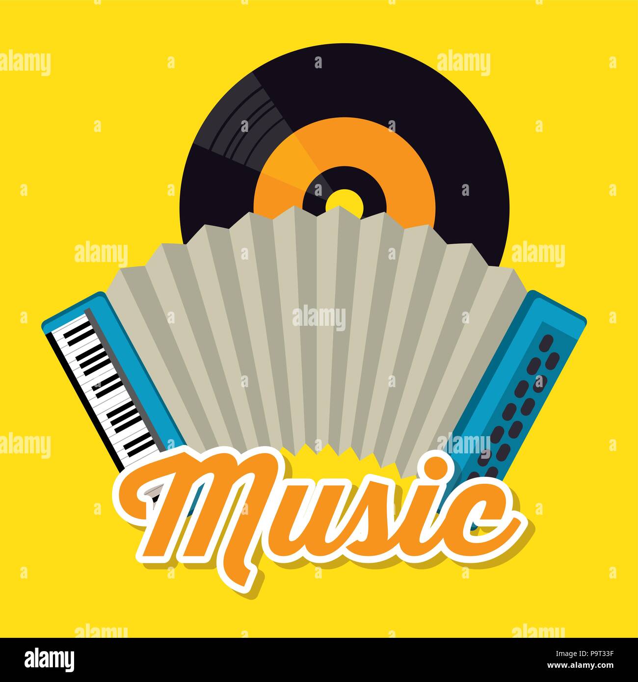 Musical Instruments Safety Label Vector accordion musical instrument label vector illustration design Stock ...