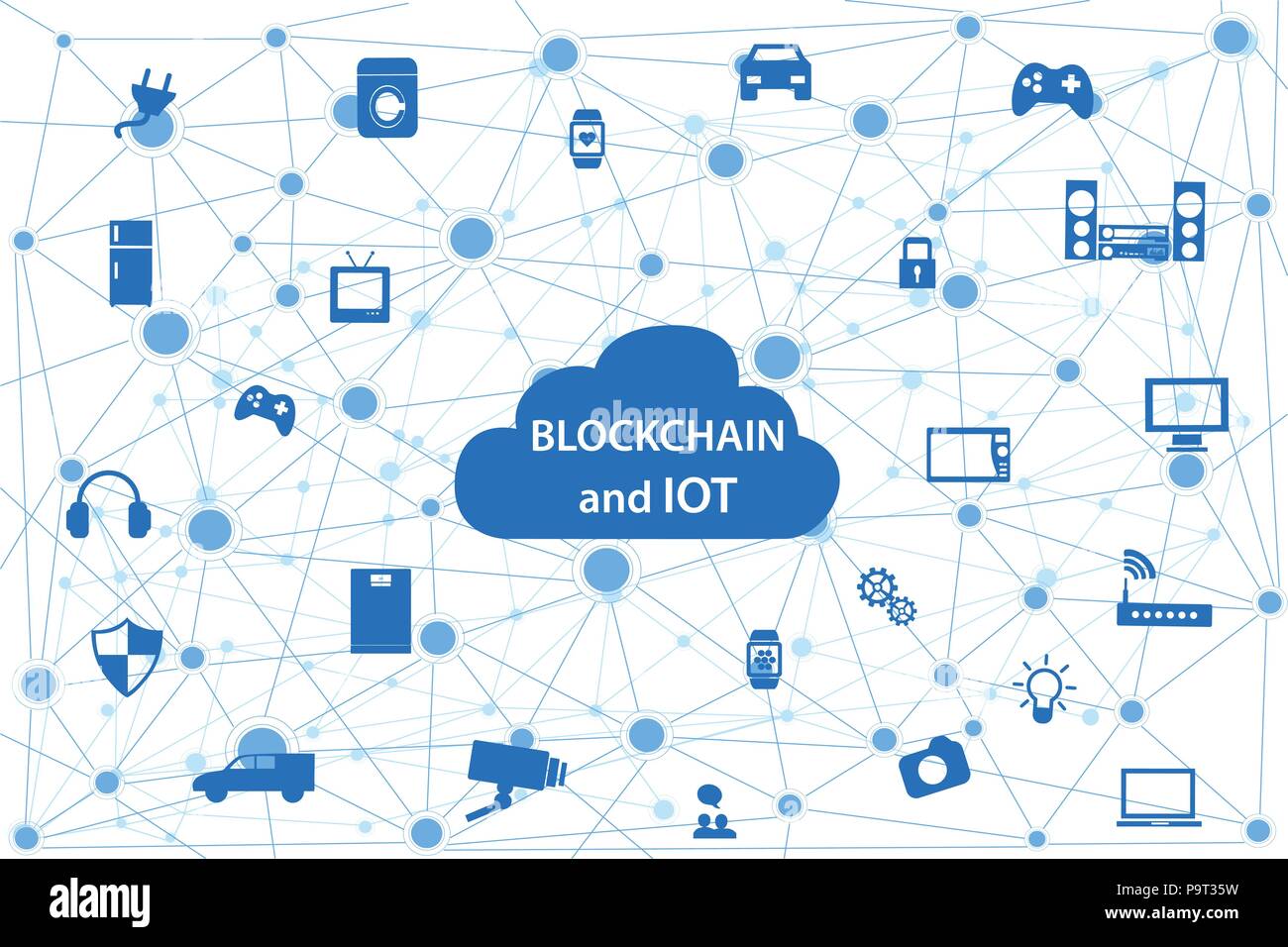 Internet of things concept and Cloud computing technology Smart Home Technology Internet networking concept. Internet of things cloud with apps. Stock Vector