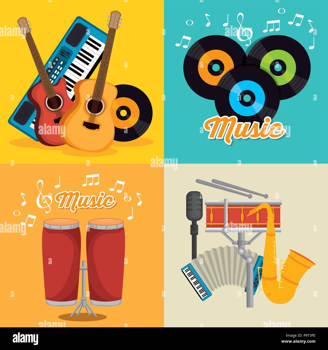 set musical instruments icons vector illustration design Stock Vector ...