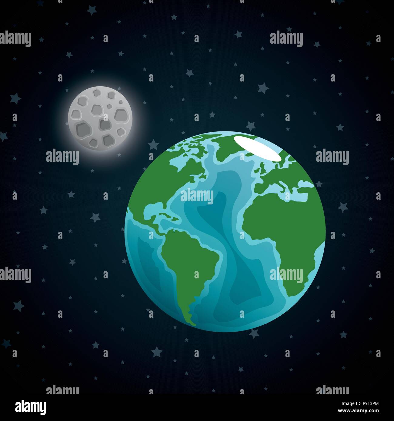 earth planet in the space vector illustration design Stock Vector Image ...
