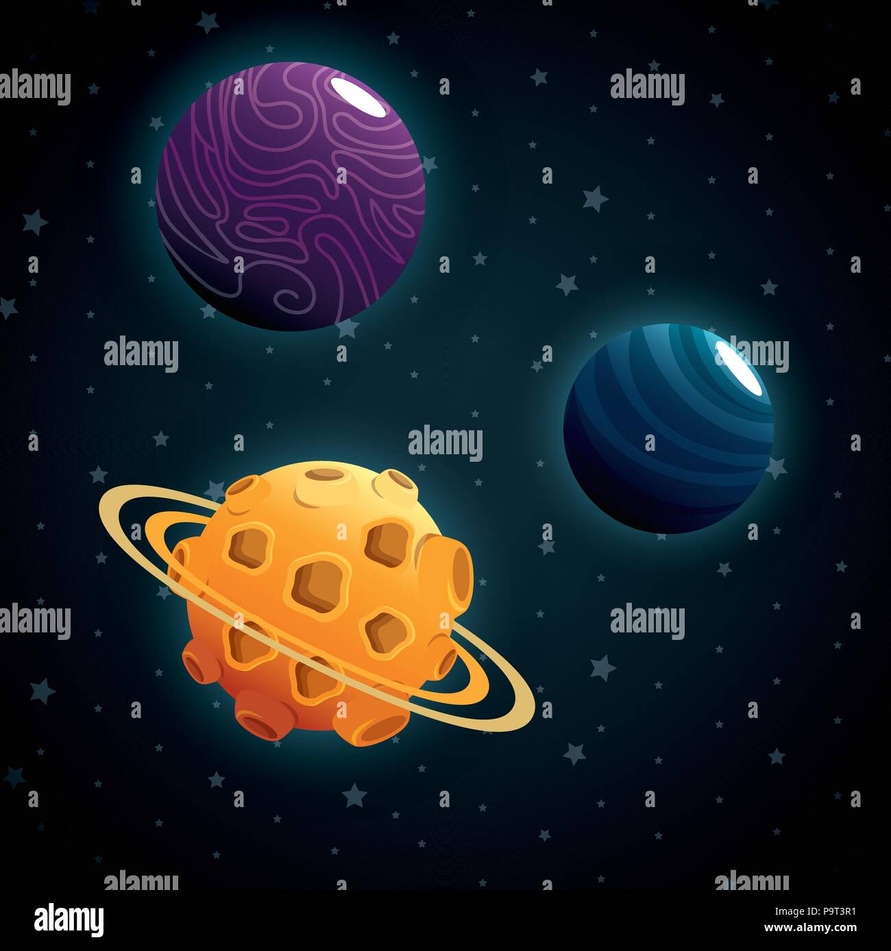 planets of the solar system scene vector illustration design Stock ...